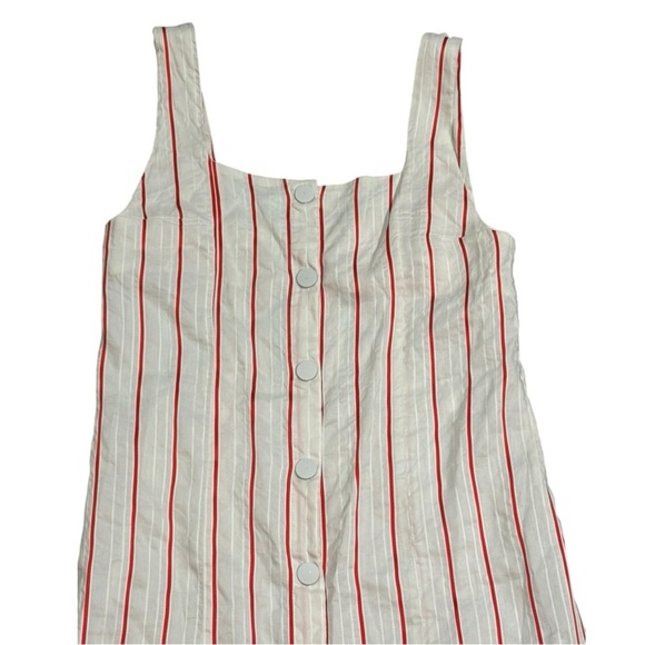 Bimba Y Lola Red White Striped Midi Dress size M‎ Linen 4th of July Patriotic - Picture 5 of 9